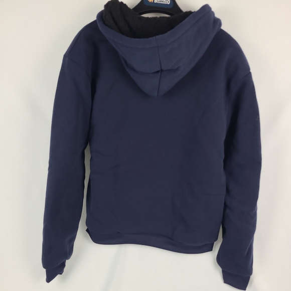 NEW Buffalo Outdoors Mens Sz Large Full Zip Sherpa Lined Hoodie Jacket Blue NWT - Picture 6 of 7
